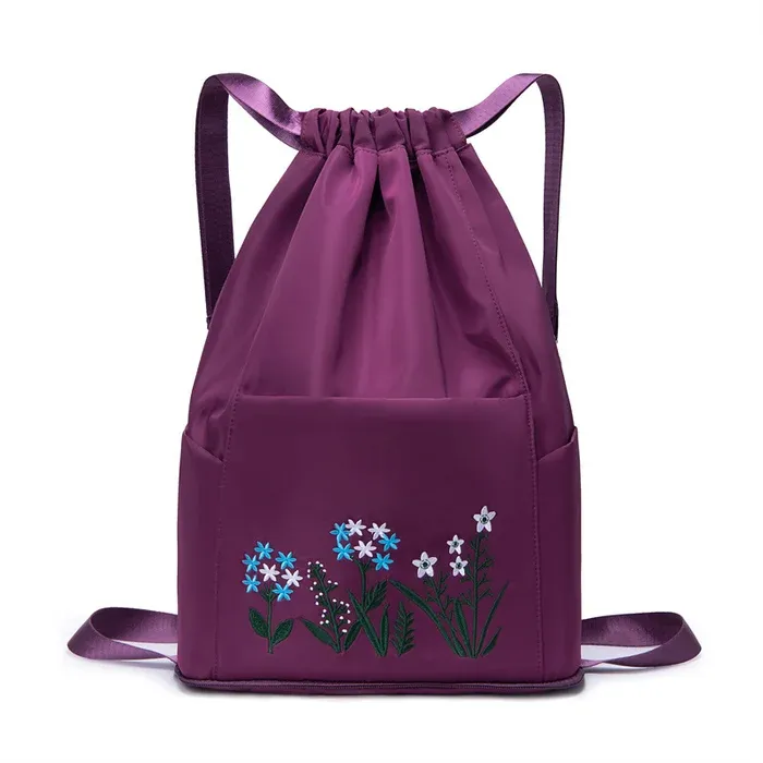 🔥49% OFF🔥Foldable Waterproof Drawstring Large Capacity Embroidered Backpack-Festivesl
