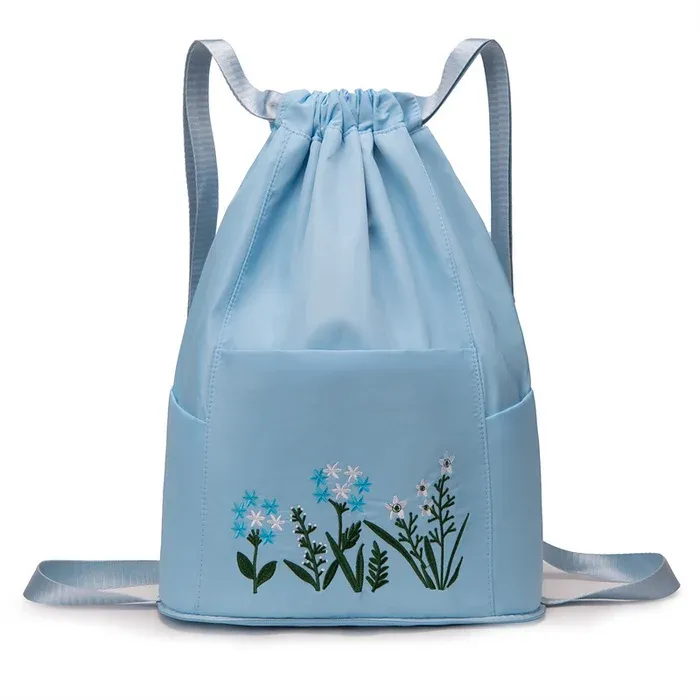 🔥49% OFF🔥Foldable Waterproof Drawstring Large Capacity Embroidered Backpack-Festivesl