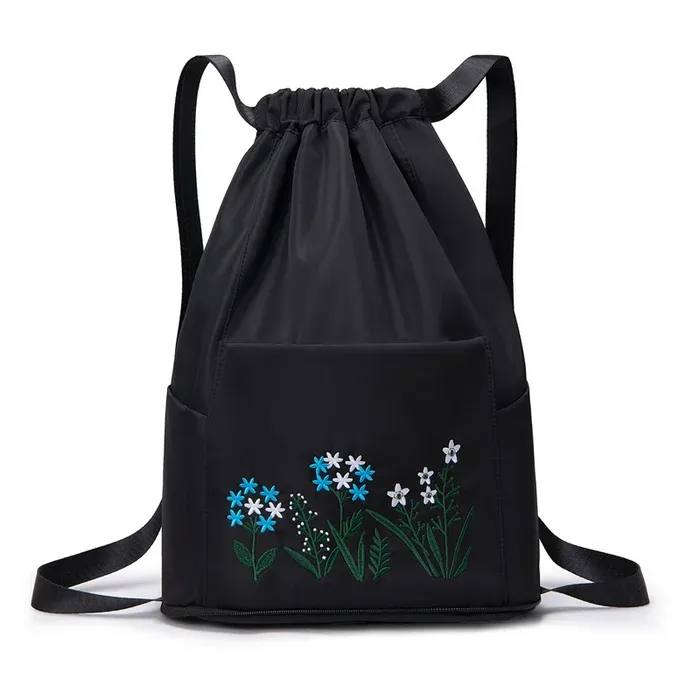 🔥49% OFF🔥Foldable Waterproof Drawstring Large Capacity Embroidered Backpack-Festivesl