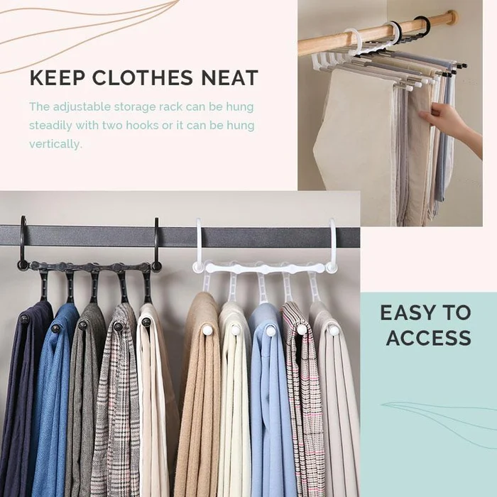 LAST DAY PROMOTION 49% - 5 IN 1 STAINLESS STEEL WARDROBE PANTS HANGER 👖 -Festivesl