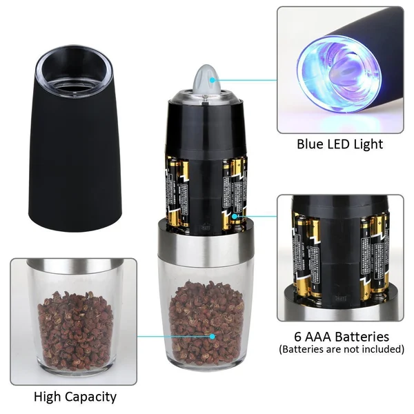 🔥Last Day Promotion -50% OFF🔥Automatic Electric Gravity Induction Salt and Pepper Grinder-Festivesl