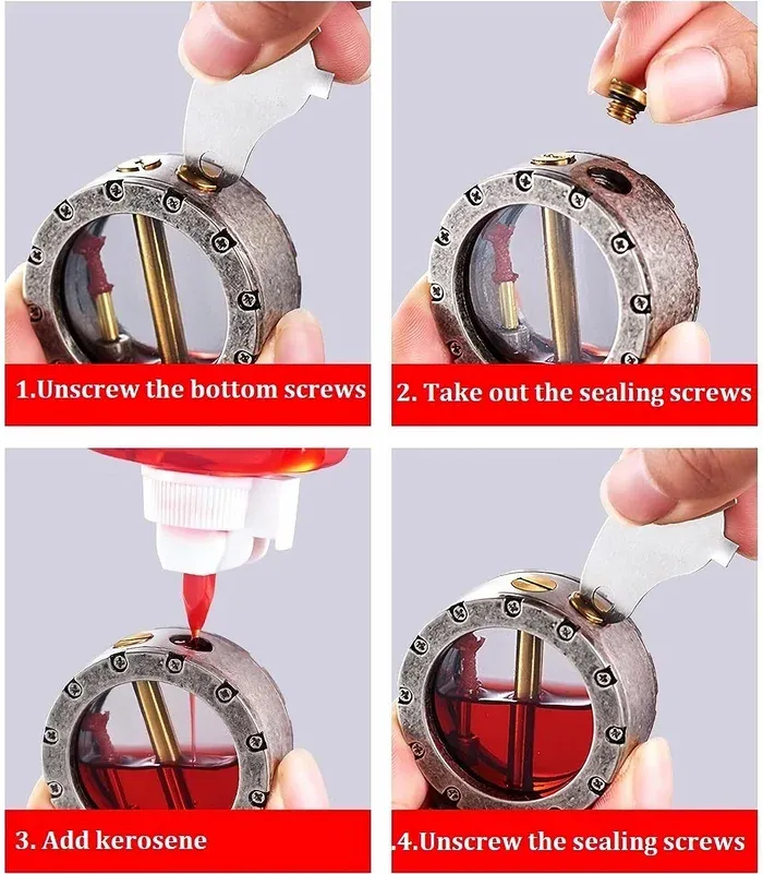 🔥Hot Sale-49% OFF🔥💖🎁Vintage Trench Lighter Transparent Kerosene Lighter Antique Steampunk Lighter Cool Unique Lighter for Men-Festivesl