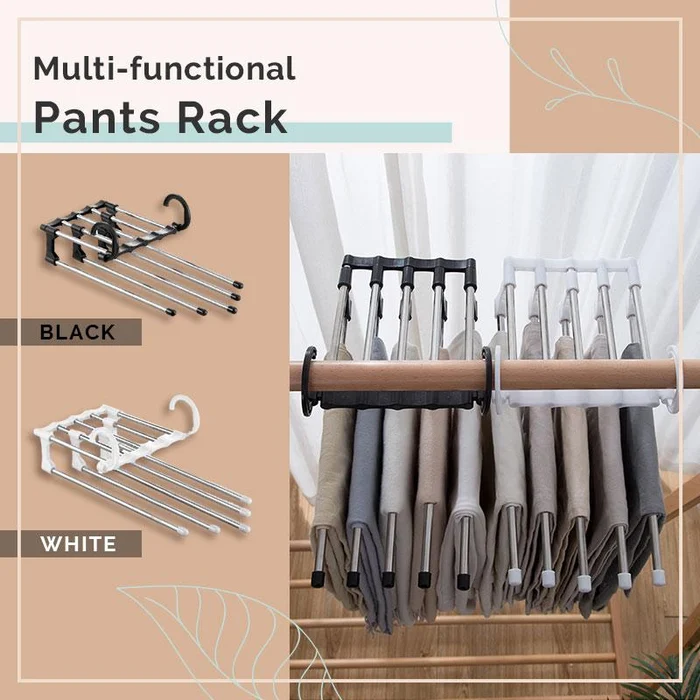 LAST DAY PROMOTION 49% - 5 IN 1 STAINLESS STEEL WARDROBE PANTS HANGER 👖 -Festivesl