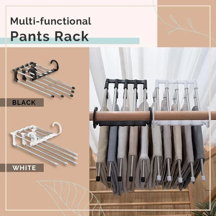 LAST DAY PROMOTION 49% - 5 IN 1 STAINLESS STEEL WARDROBE PANTS HANGER 👖 -Festivesl