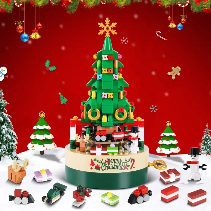 【🎅EARLY CHRISTMAS SALE🎅】Christmas Tree Building Kits for Kids DIY Building Block Music Box-Festivesl