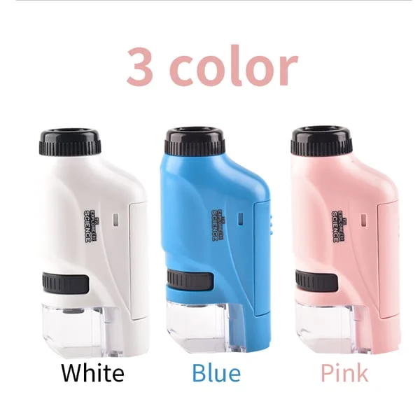 Kid's Portable Pocket Microscope With Adjustable Zoom 60-120x-Festivesl