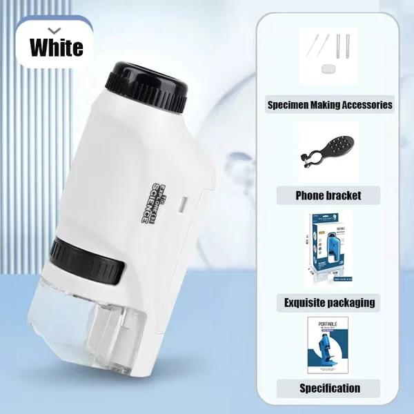 Kid's Portable Pocket Microscope With Adjustable Zoom 60-120x-Festivesl