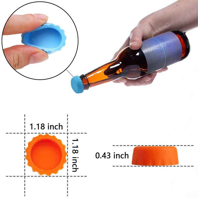 Beer Caps Saver Silicone Rubber Bottle Caps(6PCS-Festivesl