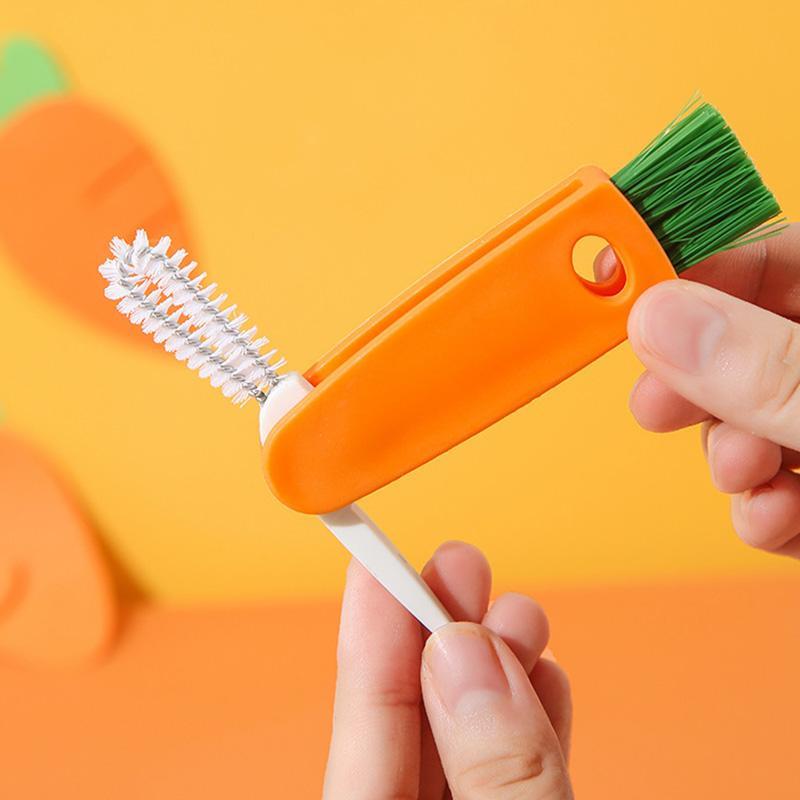 Cleaning Brush,Beveled Corner Versatile Cleaning Brush Hand Held Radish Shape 3 In 1 Cleaning Brush-Festivesl
