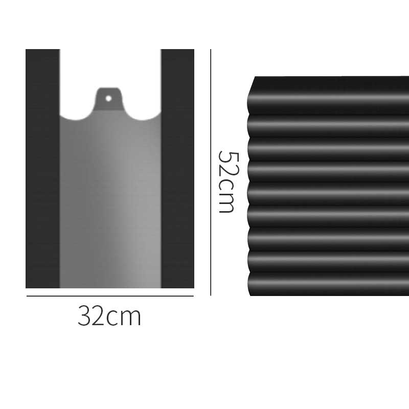 Black Bathroom Plastic Bags with Handle (50PC)-Festivesl