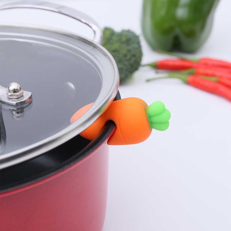 Carrot Shaped Spill-Proof Steam Releaser Pot Lid Holders-Festivesl