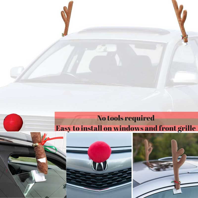 Christmas Car Decorations Reindeer Set-Festivesl