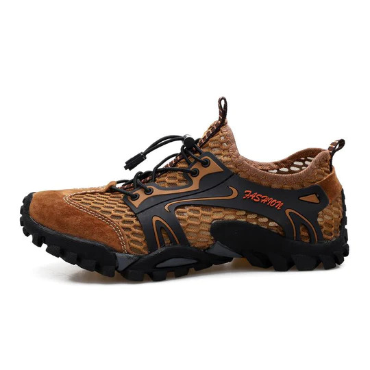 Men's Breathable Mesh Casual Light Outdoor Hiking Shoes-Festivesl