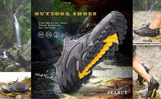 Men's Breathable Mesh Casual Light Outdoor Hiking Shoes-Festivesl