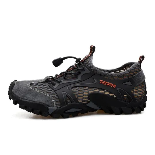 Men's Breathable Mesh Casual Light Outdoor Hiking Shoes-Festivesl