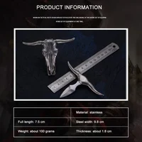 Tactical Stainless Steel Bull Headgear Belt Buckle-Festivesl