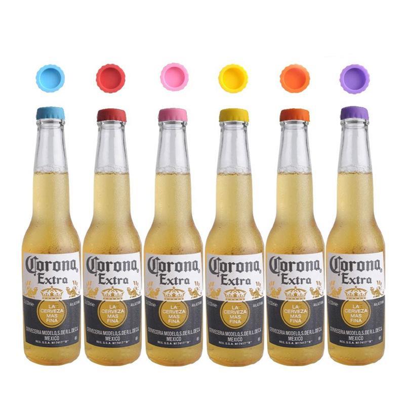 Beer Caps Saver Silicone Rubber Bottle Caps(6PCS-Festivesl