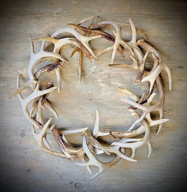 Halloween Pre-sale 💖 Rustic Farmhouse Antler Wreath-Festivesl