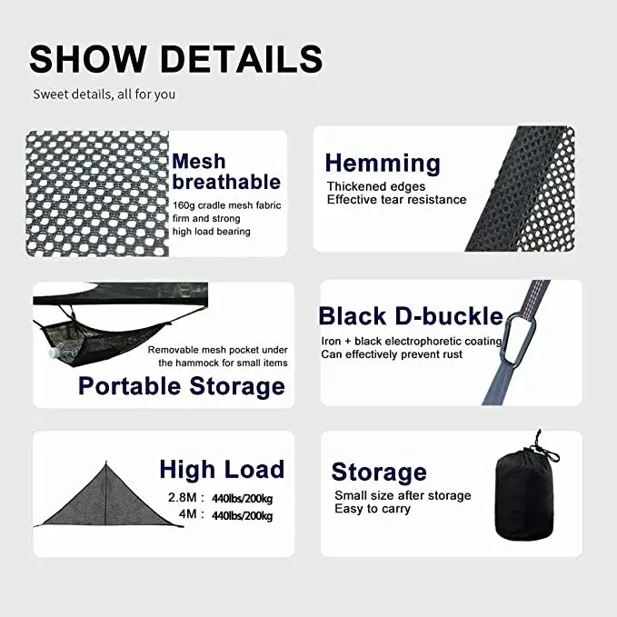 Patented 3 Point Design - Multi-Person Hammock-Festivesl