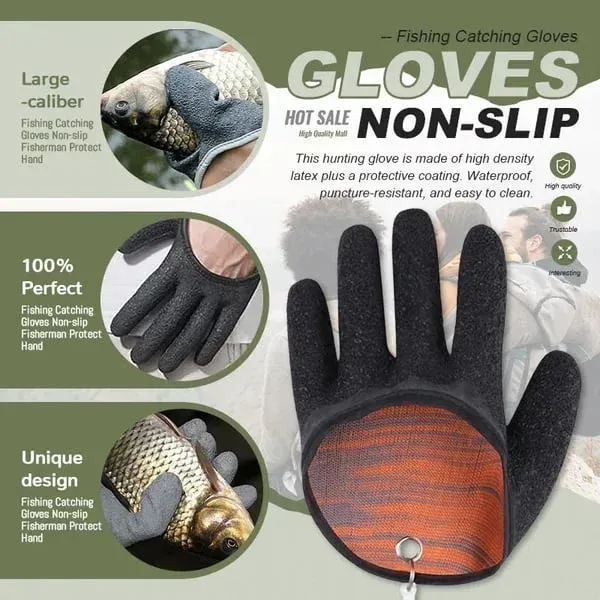 Fishing Catching Gloves Non-slip Fisherman Protect Hand-Festivesl