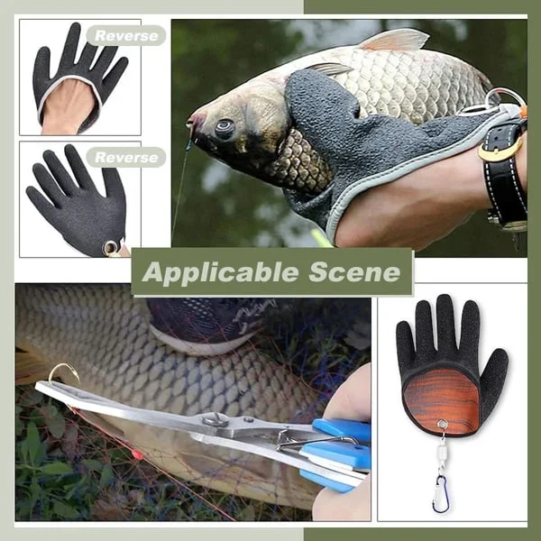 Fishing Catching Gloves Non-slip Fisherman Protect Hand-Festivesl