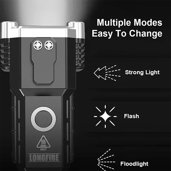 Last Day 45% 0FF - Super Bright Rechargeable LED Handheld Flashlight Portable-Festivesl