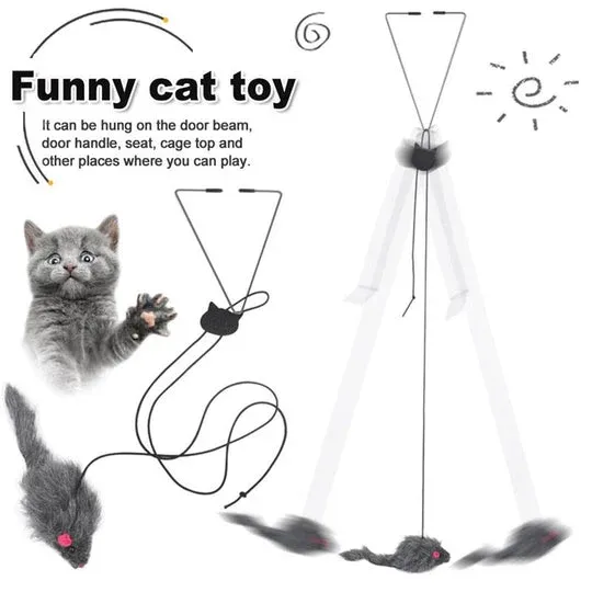 (🔥Last Day Promotion 49% OFF) Funny Pet Toy - Hanging Door Type Black Mouse (BUY 2 GET 1 FREE)-Festivesl