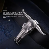 Tactical Stainless Steel Bull Headgear Belt Buckle-Festivesl