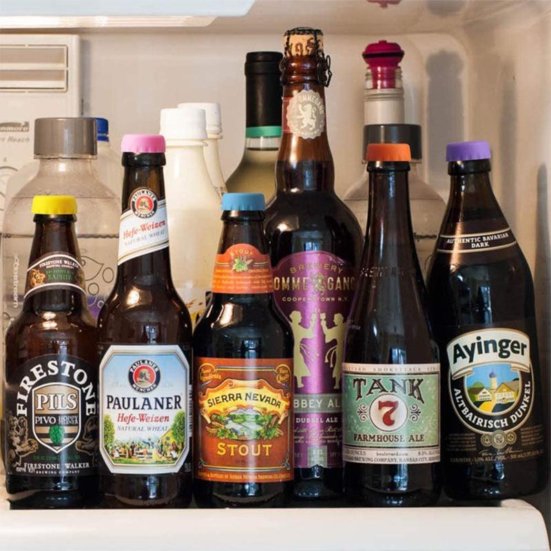 Beer Caps Saver Silicone Rubber Bottle Caps(6PCS-Festivesl