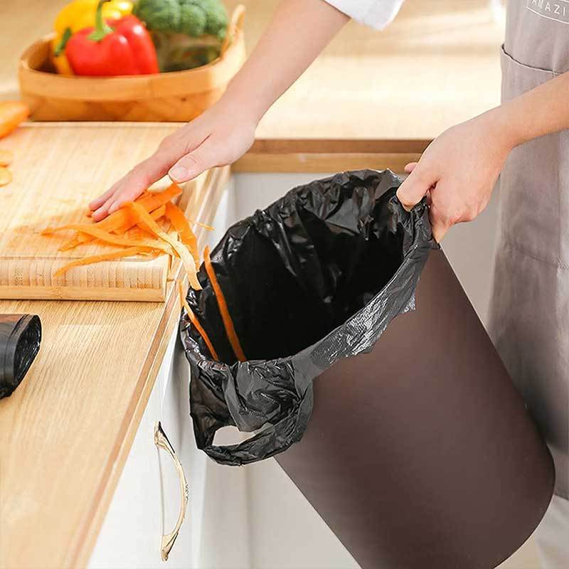Black Bathroom Plastic Bags with Handle (50PC)-Festivesl