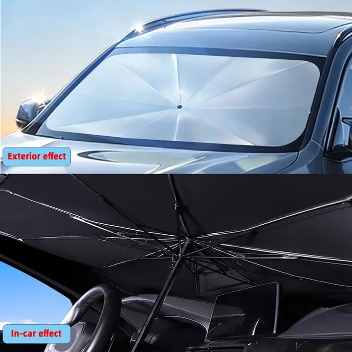 Car Windshield Sun Shade Umbrella - Foldable Car Umbrella Sunshade Cover UV Block Car Front Window (Heat Insulation Protection) for Auto Windshield Covers Most Cars-Festivesl