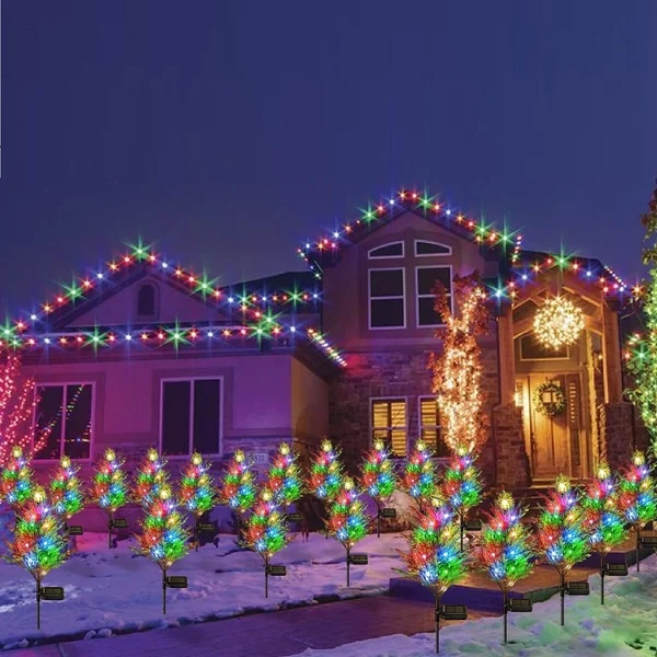🎄Solar Christmas LED Colored Pine and Cypress Tree Light🌟-Festivesl