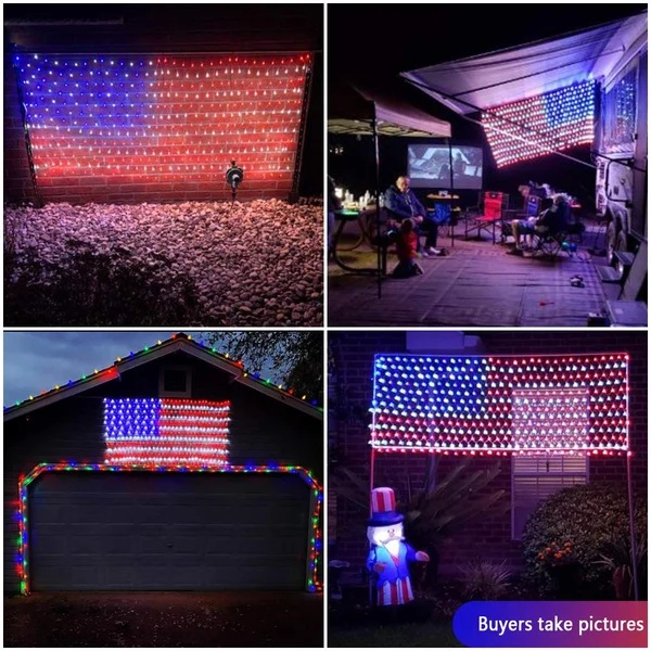 420 LED - Large Outdoor Flag Net Lights-Festivesl