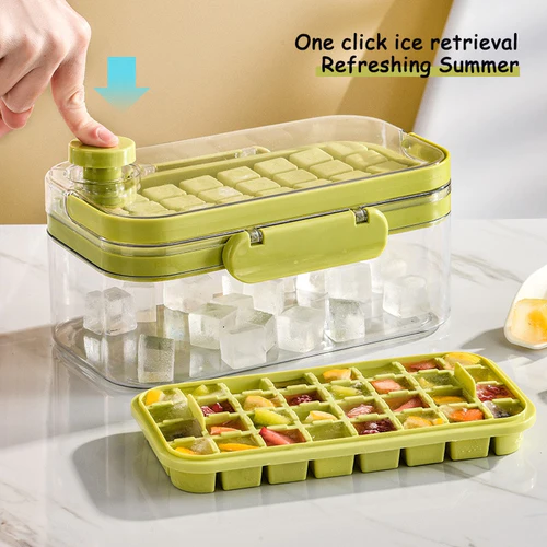 2 In 1 Press Ice Cube Making Mould andStorage Box with Lid Portable-Festivesl