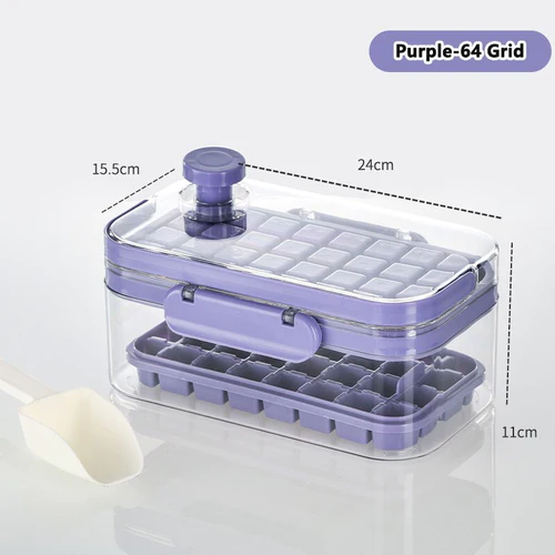 2 In 1 Press Ice Cube Making Mould andStorage Box with Lid Portable-Festivesl