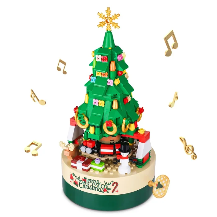 【🎅EARLY CHRISTMAS SALE🎅】Christmas Tree Building Kits for Kids DIY Building Block Music Box-Festivesl