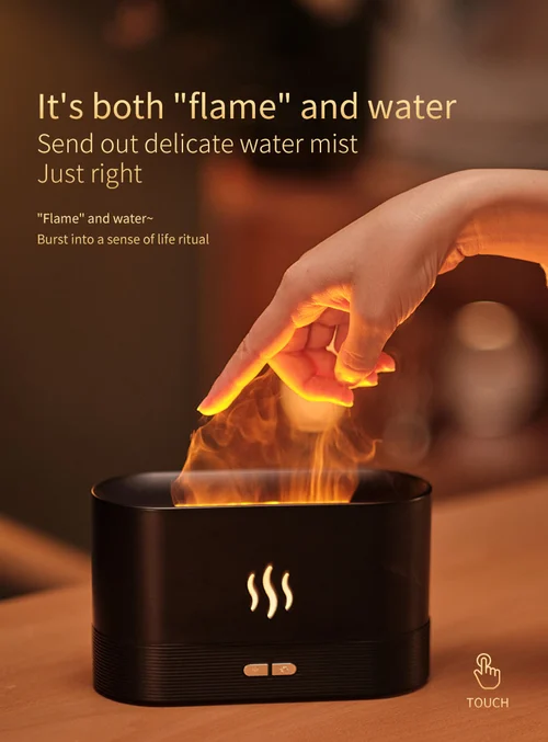 (🔥Summer Hot Sale Save 40%) Flame Mist Humidifier Desktop Air Aromatherapy-Festivesl