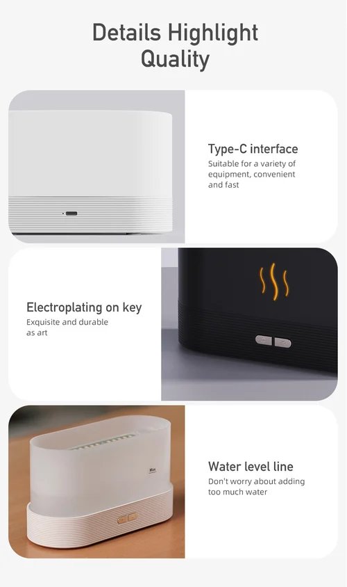 (🔥Summer Hot Sale Save 40%) Flame Mist Humidifier Desktop Air Aromatherapy-Festivesl