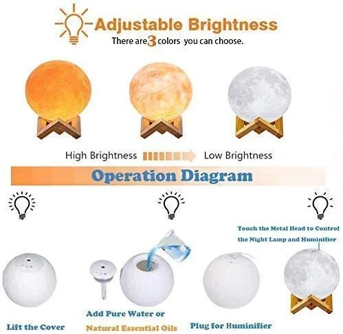 3D MOON NIGHT LAMP HUMIDIFIER-Festivesl