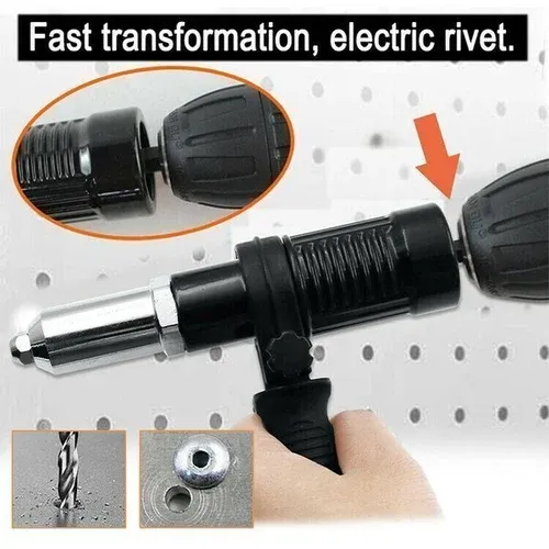 Professional Rivet Gun Adapter Kit With 4Pcs Different Matching Nozzle Bolts-Festivesl