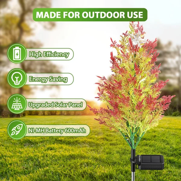 🎄Solar Christmas LED Colored Pine and Cypress Tree Light🌟-Festivesl