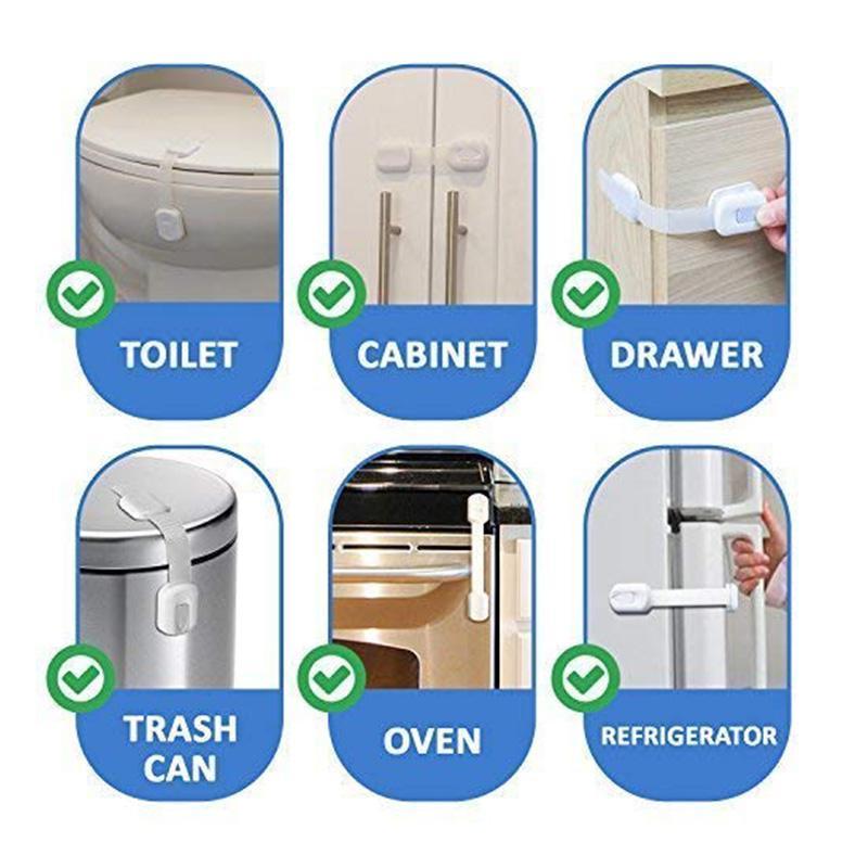 Child Safety Strap Locks for Fridge, Cabinets, Drawers, Dishwasher, Toilet-Festivesl