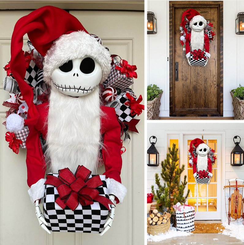 🔥Christmas Hot Sale🔥Jack Skellington, Nightmare Before Christmas, Christmas Wreath-Festivesl