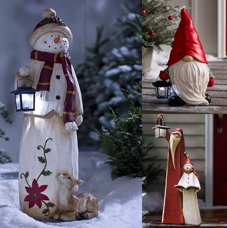🔥Christmas Gift 70% OFF🎁Woodland Snowman with Solar Lantern -Festivesl