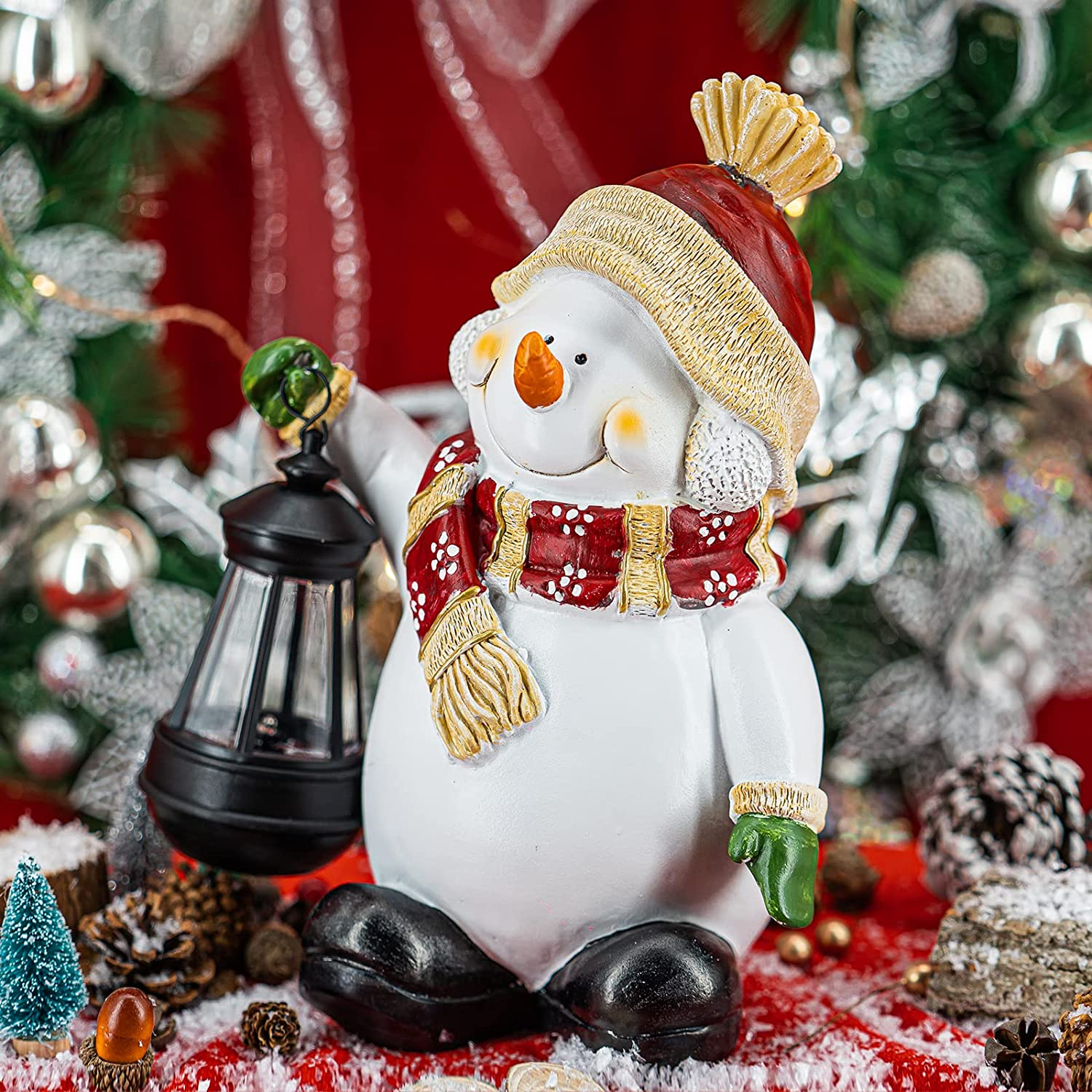 (🌲Early Christmas Sale- SAVE 60% OFF)💥Snowman Statue With Solar Lantern -Festivesl