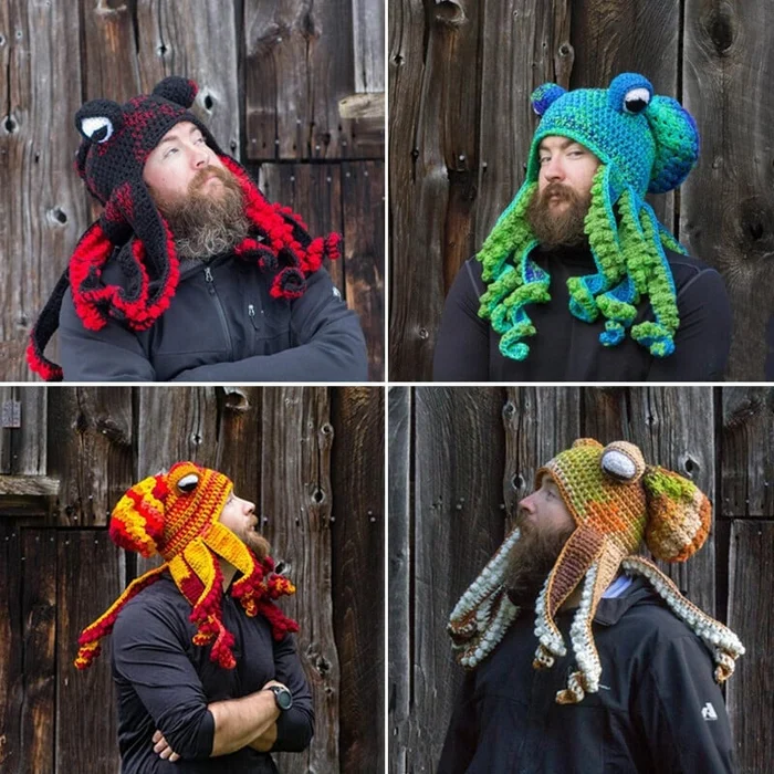 🎅Christmas Pre SaleCrochet Octopus Hat —— A very good birthday/Christmas gift-Festivesl