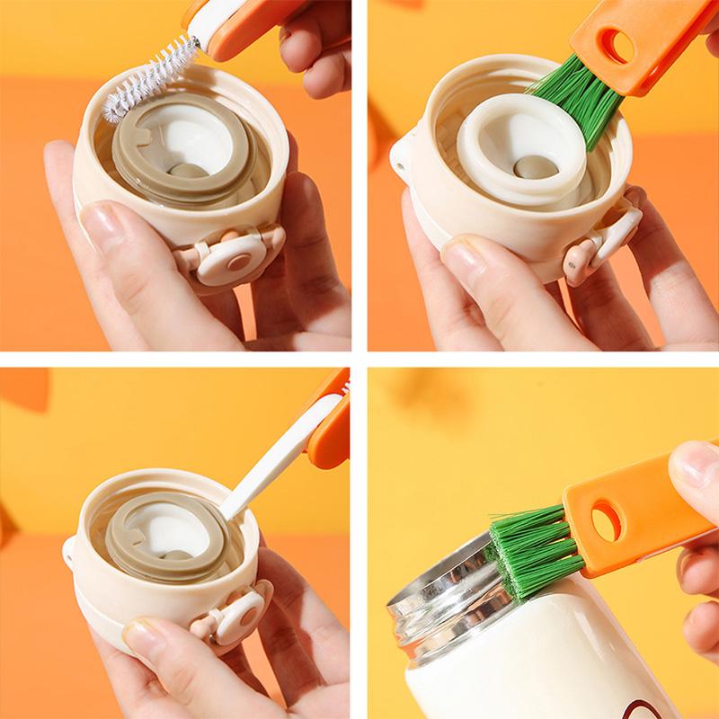 Cleaning Brush,Beveled Corner Versatile Cleaning Brush Hand Held Radish Shape 3 In 1 Cleaning Brush-Festivesl