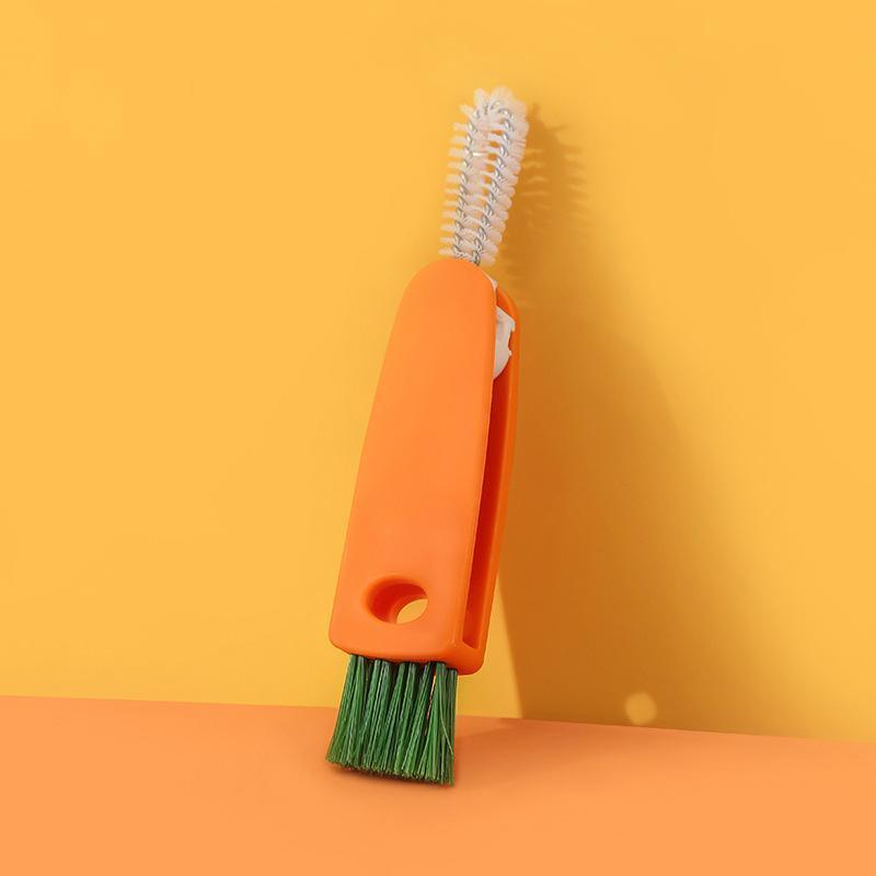 Cleaning Brush,Beveled Corner Versatile Cleaning Brush Hand Held Radish Shape 3 In 1 Cleaning Brush-Festivesl