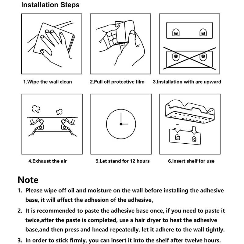 Adhesive Wall Mounted Bathroom Shelves-Festivesl