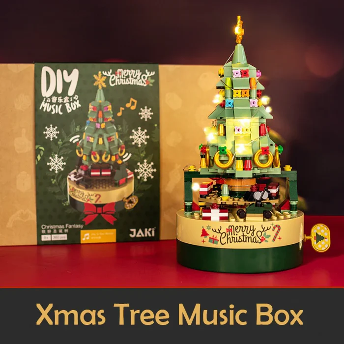 【🎅EARLY CHRISTMAS SALE🎅】Christmas Tree Building Kits for Kids DIY Building Block Music Box-Festivesl